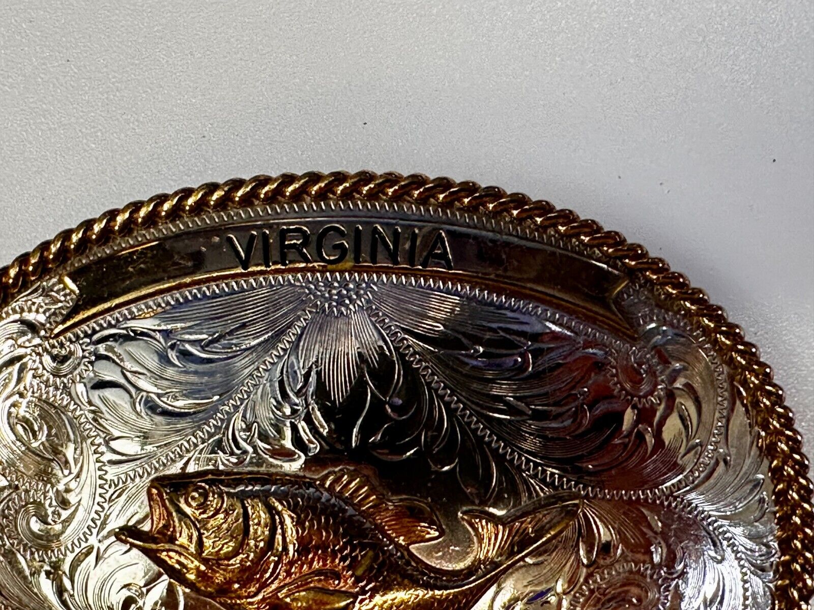 VA State Mr. Bass Fishing Clayton Lake Trophy Montana Silversmiths Belt Buckle