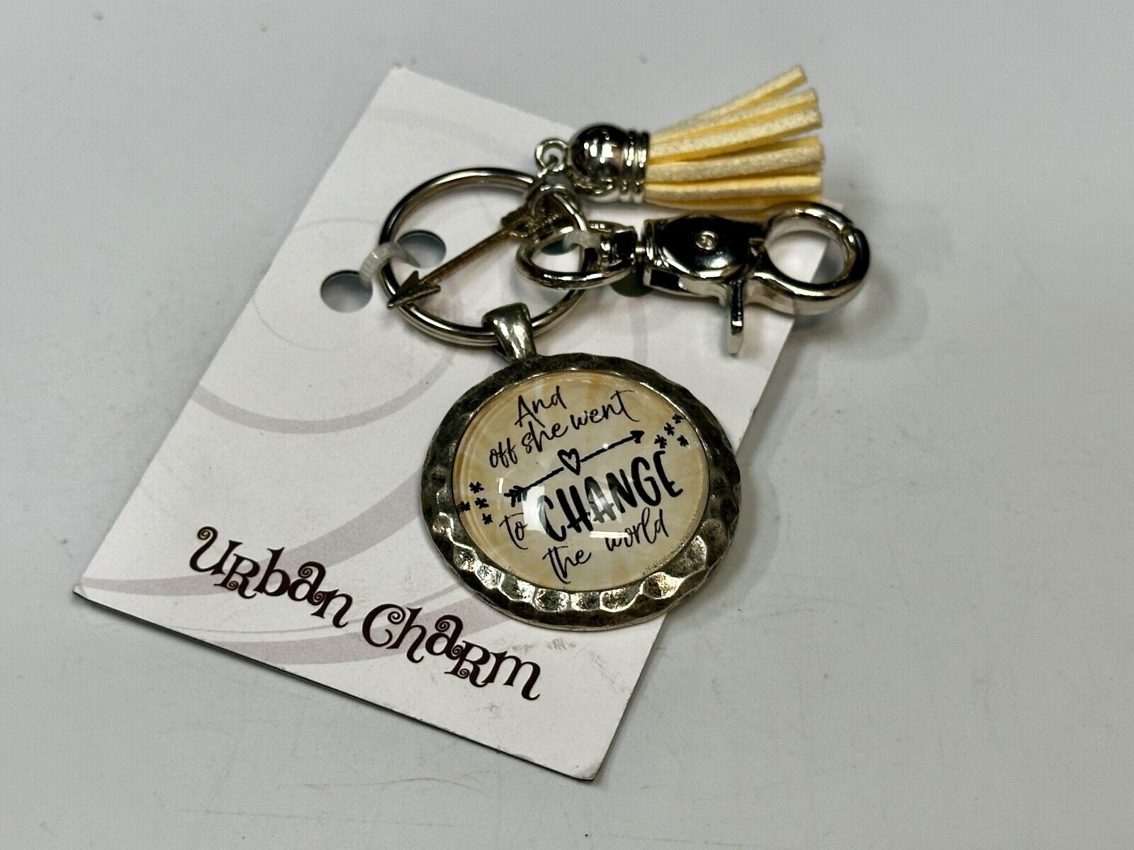 And Off She Went To Change The World Keychain, Key Ring by Urban Charm