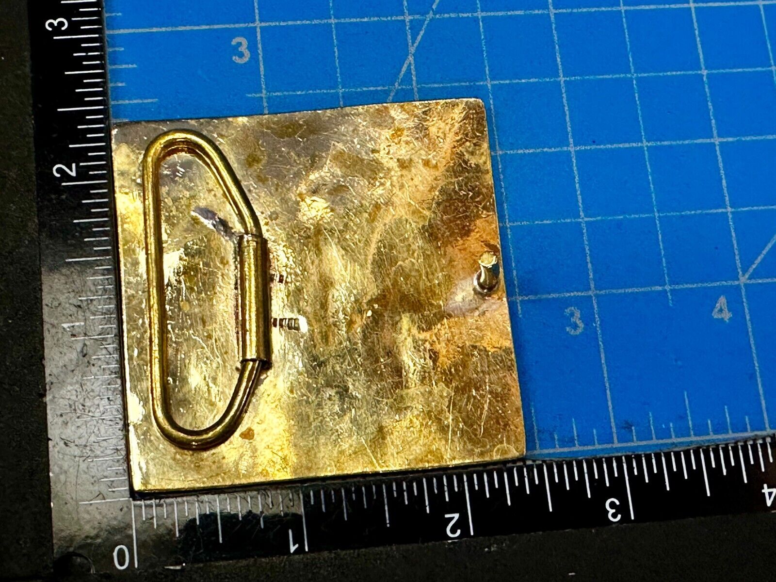 Vintage Inlaid Abalone Shell Into Solid Brass Hippy Vibe Alpaca? Belt Buckle