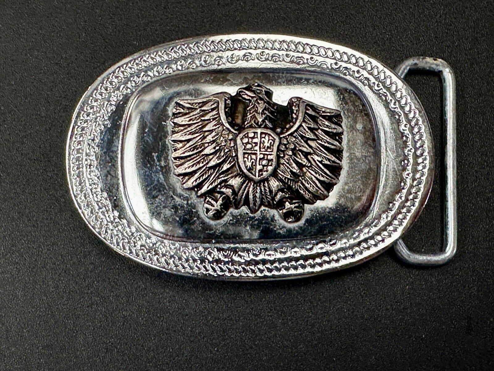Thunderbird Eagle Shield Crest vintage two tone belt buckle
