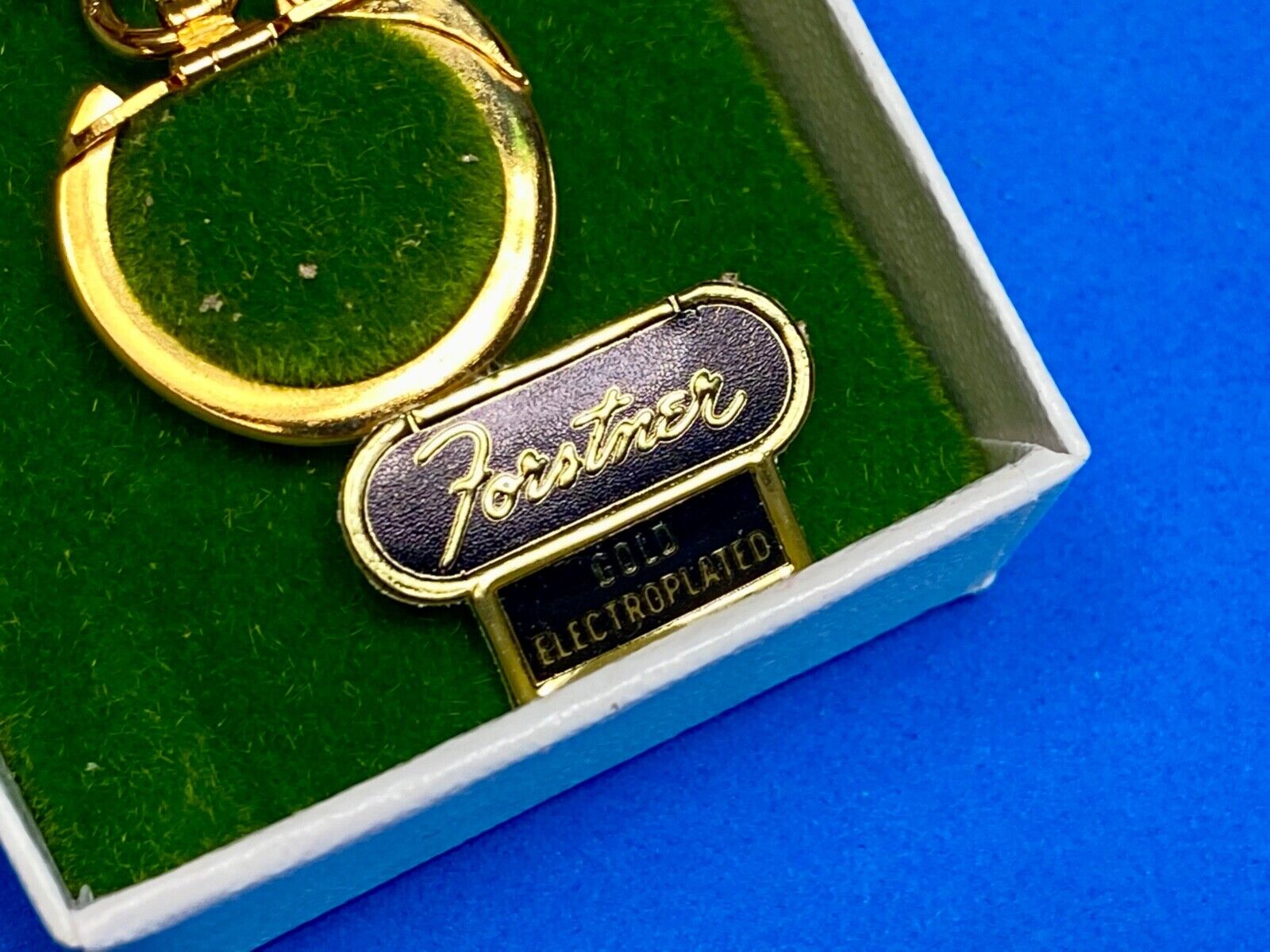 Vintage Foster USA Keychain Pull Apart Engraved H  Bar Gold Plated Mid Century