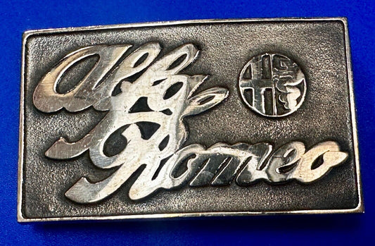 Alfa Romeo Italian Car Collectors Solid Brass Belt Buckle by UB