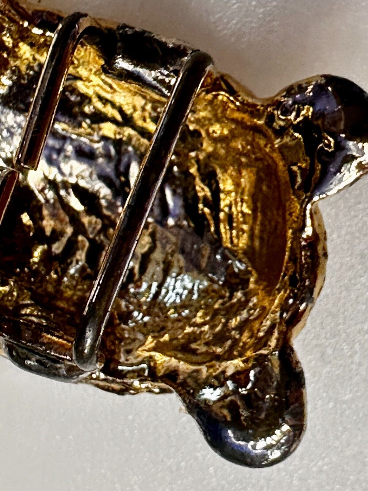Turtle Tortoise Figural Two Piece Interlocking Gold Tone Vintage Belt Buckle