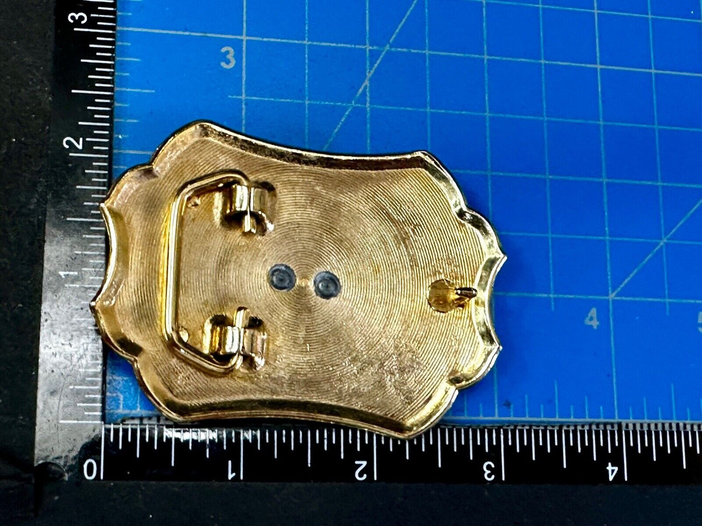 Vintage Cowboy Saddle Bronc western two tone flower swirl belt buckle