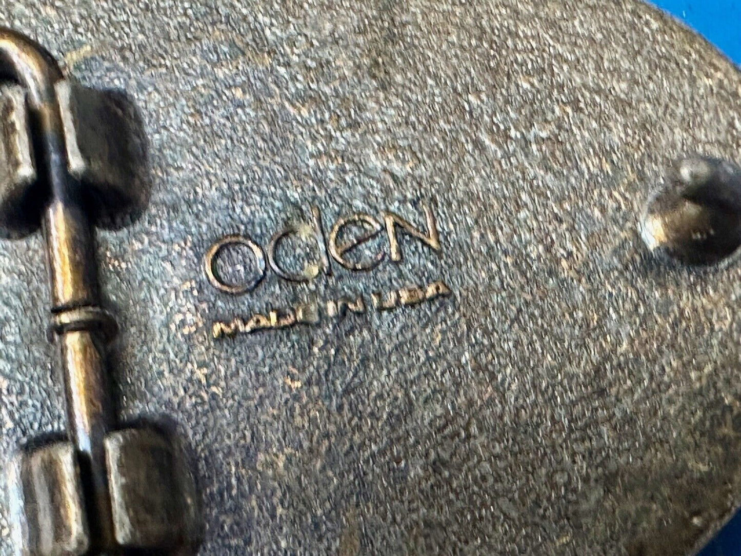 BILL  vintage custom name metal faux wood grain Belt Buckle By Oden