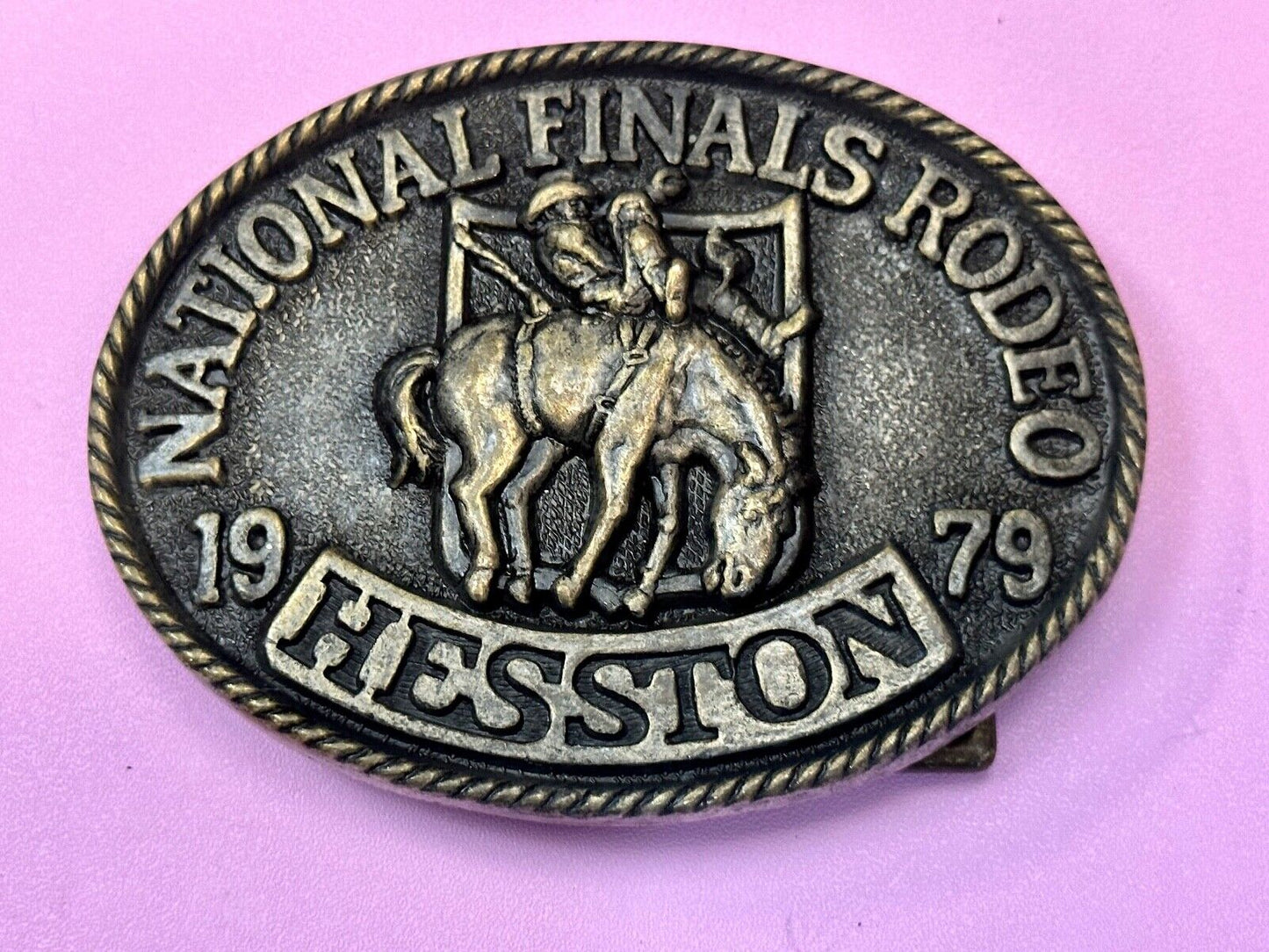 1979 Hesston National Finals Rodeo NFR Collectors Rodeo Cowboy Belt Buckle