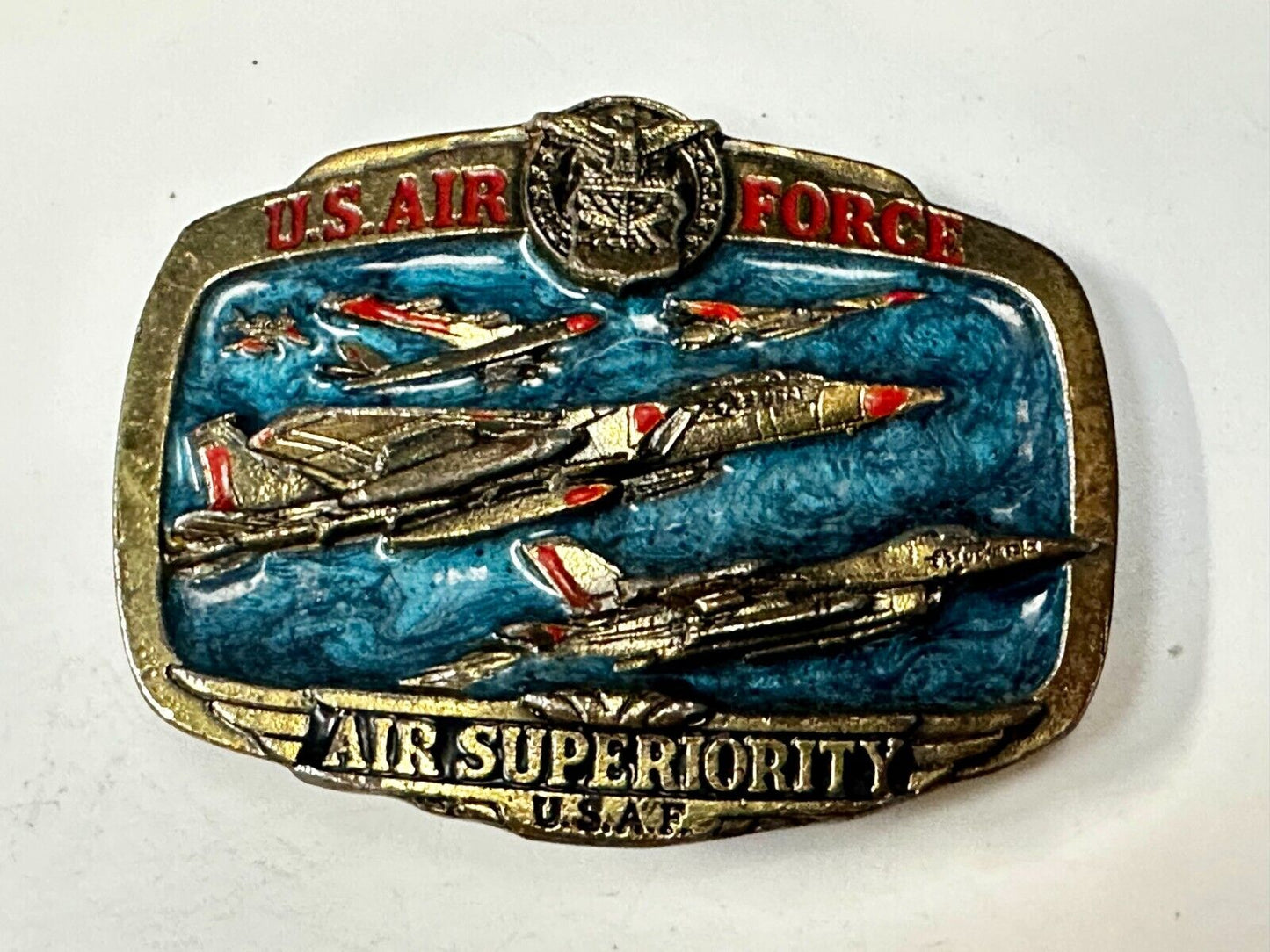 USAF Air Force Air Superiority Vintage 1989 The Great American Belt Buckle Co