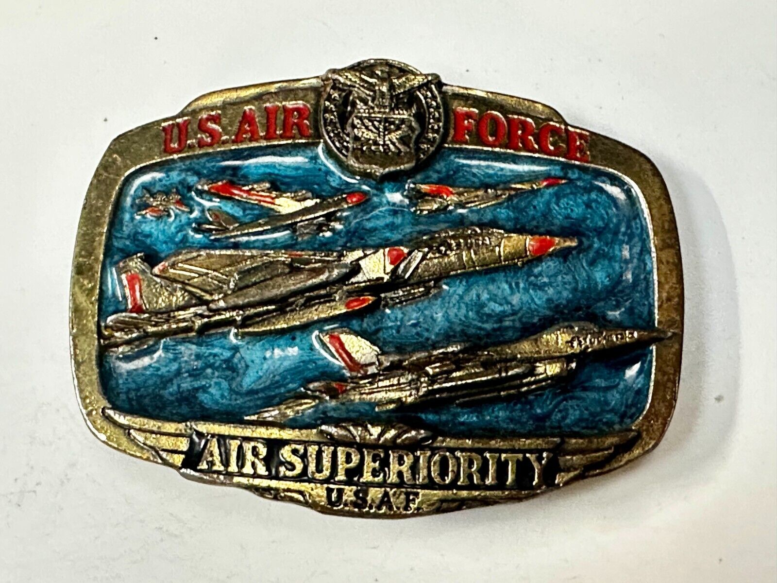 USAF Air Force Air Superiority Vintage 1989 The Great American Belt Buckle Co