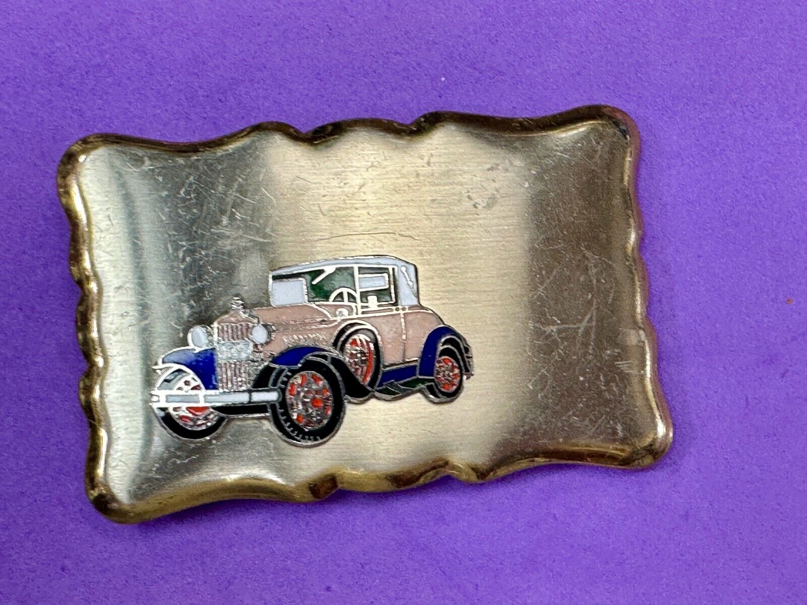 vintage car collectors auto vintage belt buckle with space to customize!