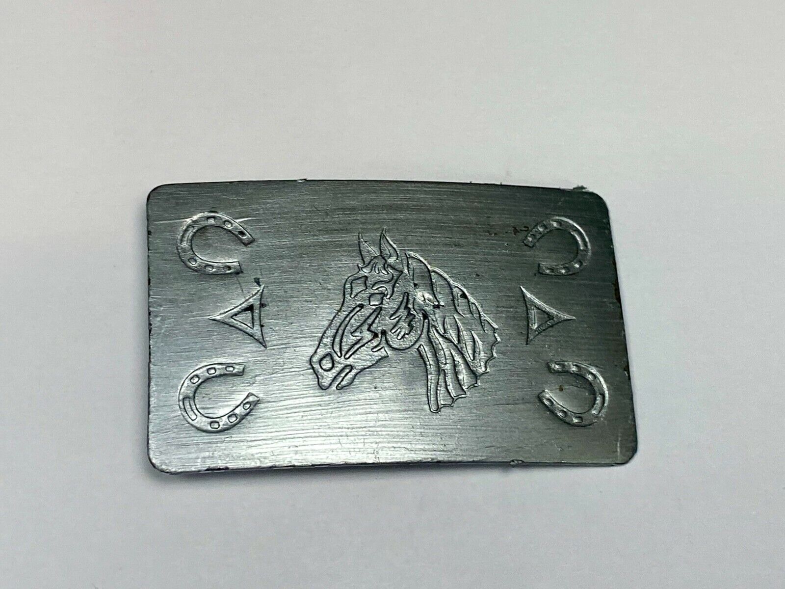 Vintage Chambers Belt Co. Usa Horse Head Belt Buckle Horseshoes Wear