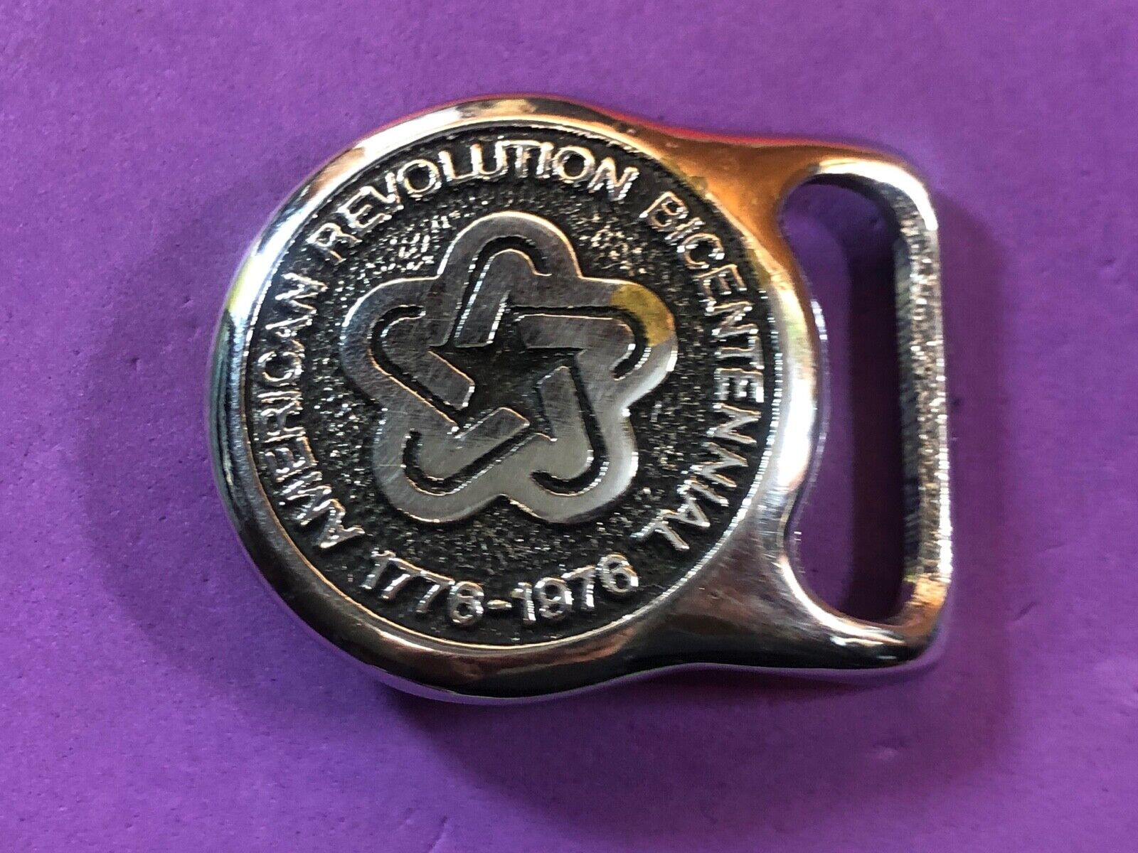 American Revolution Bicentennial Celebration Belt Buckle  1776-1976