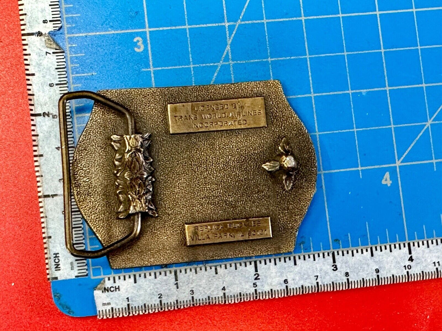 TWA Indian Head logo Transcontinental & western Airlines Air Inc belt buckle