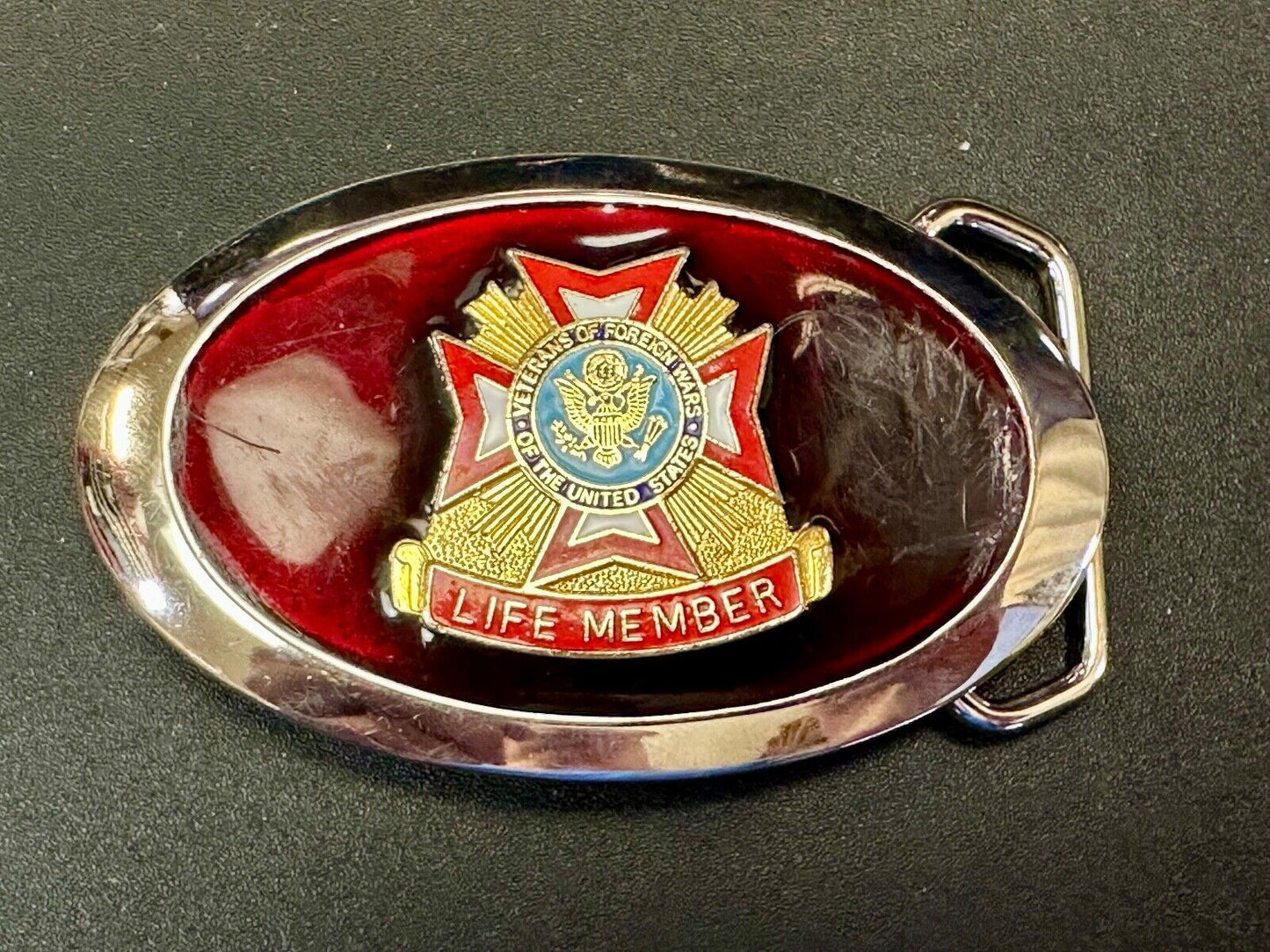 Veterans of Foreign Wars vintage LIFE member belt buckle