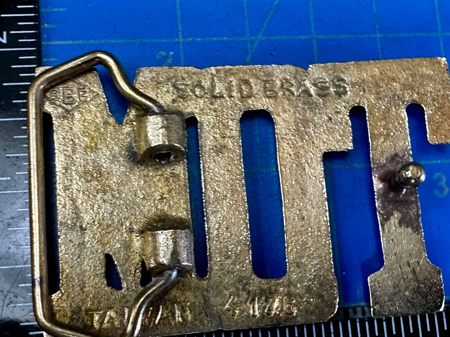 TOM - Custom Name cutout block letters Solid Brass Belt Buckle by Baron