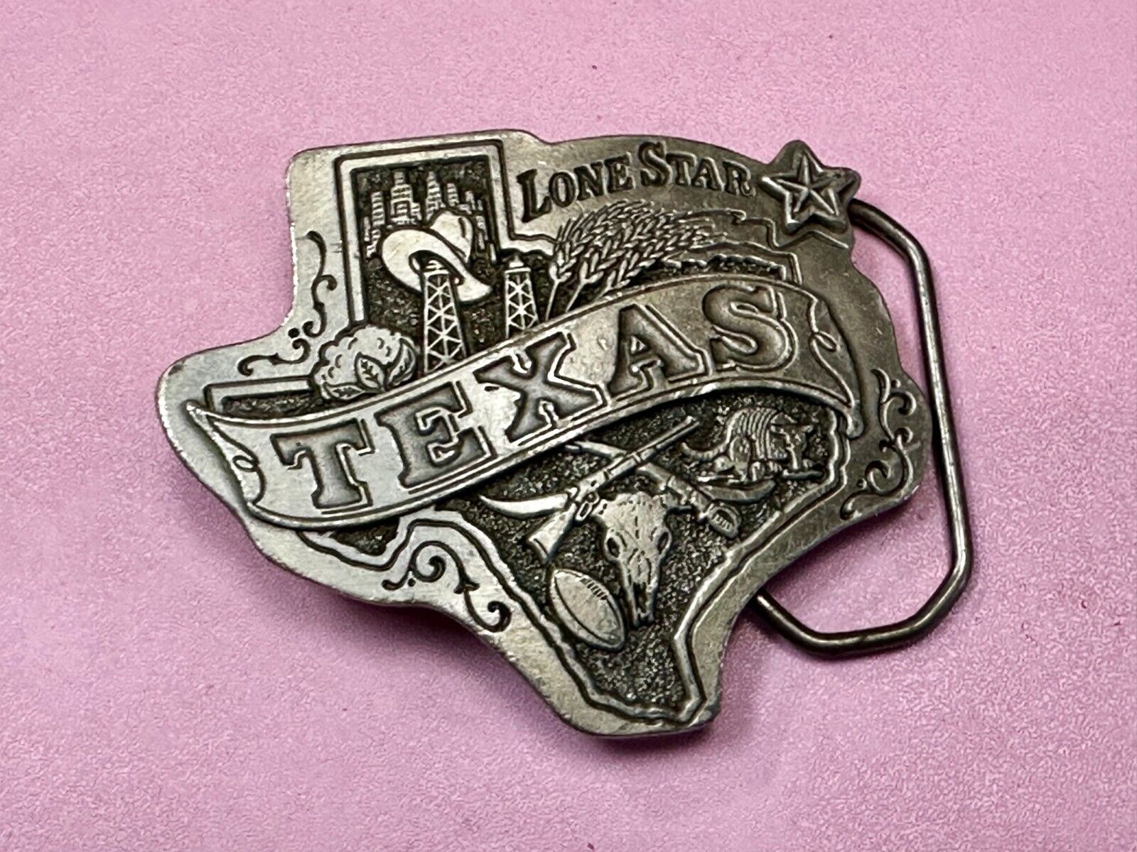 Texas Lone Star State Oil Guns Longhorn by The Great American Belt Buckle Co