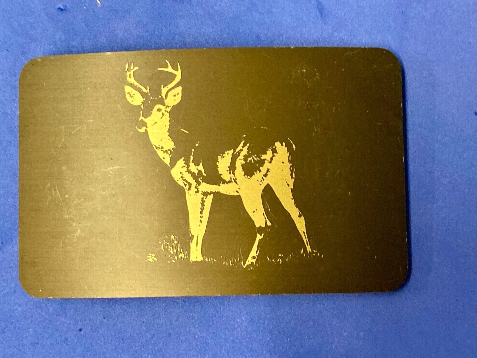 Vintage Artisan Artist drawing of deer buckle belt buckle 