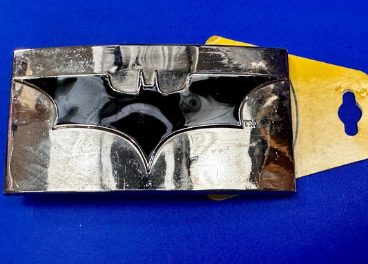 Batman Logo Black & Silver Licensed DC Comics Warner Bros NOS Belt Buckle
