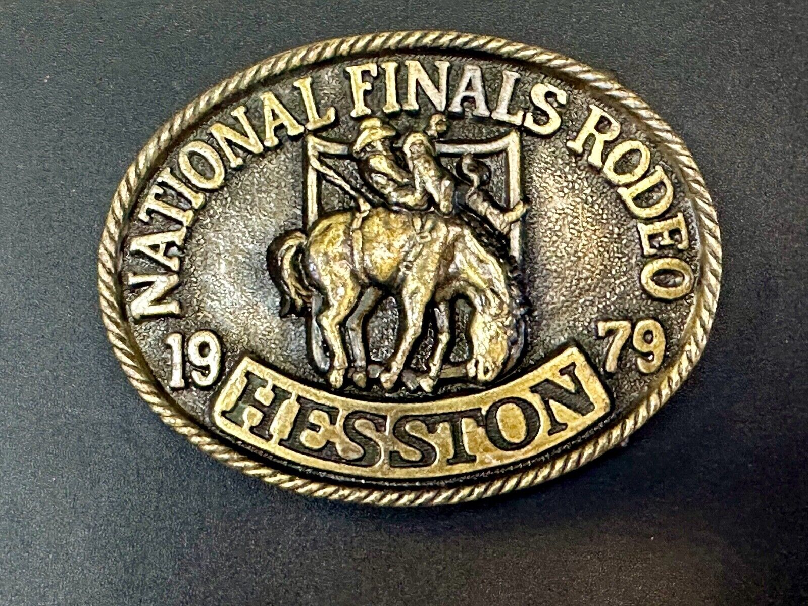 1979 Hesston National Finals Rodeo NFR Limited Edition Collectors Belt Buckle