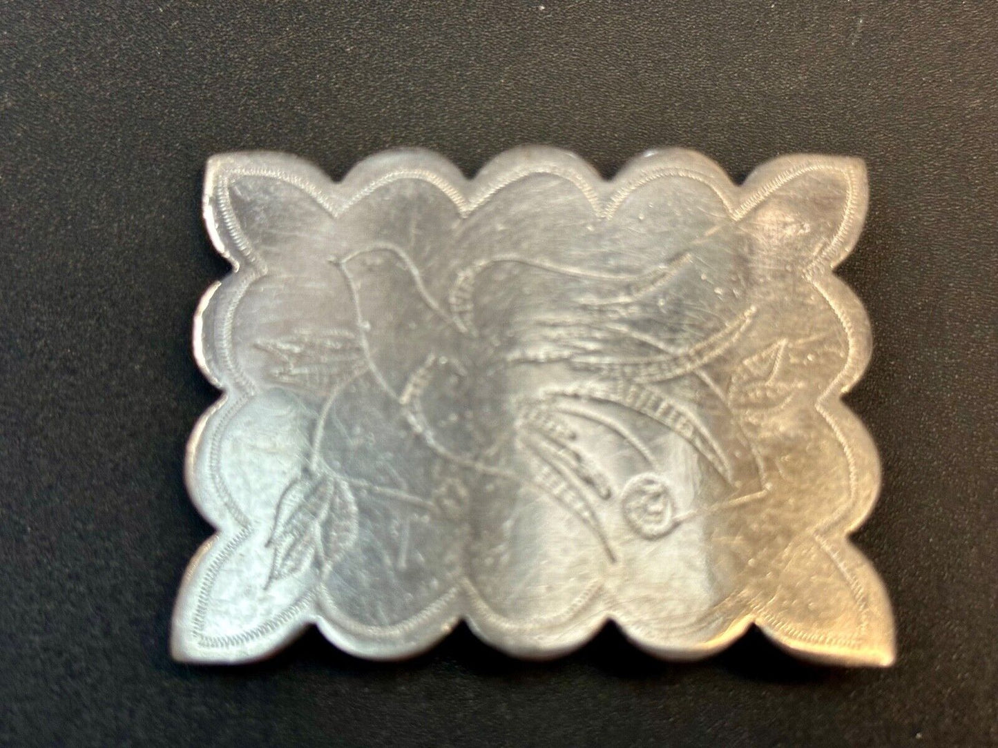 Vintage Dove Pattern Drawing Engraved in western Nickel Silver? belt buckle