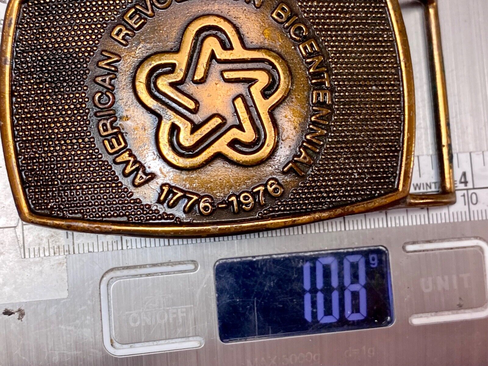 American Revolution bicentennial  Patriotic United States belt buckle by LEE