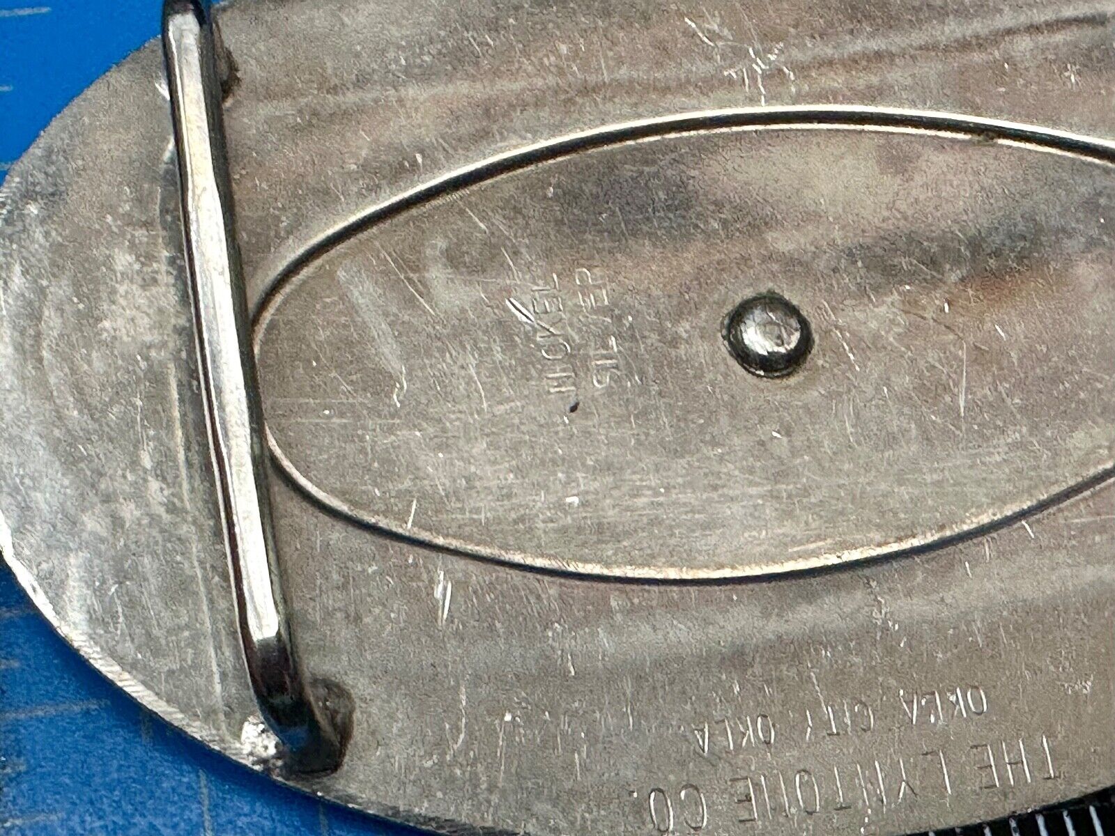 Vintage Horse Head Nickel Silver Oval Belt Buckle by The LynTone Company