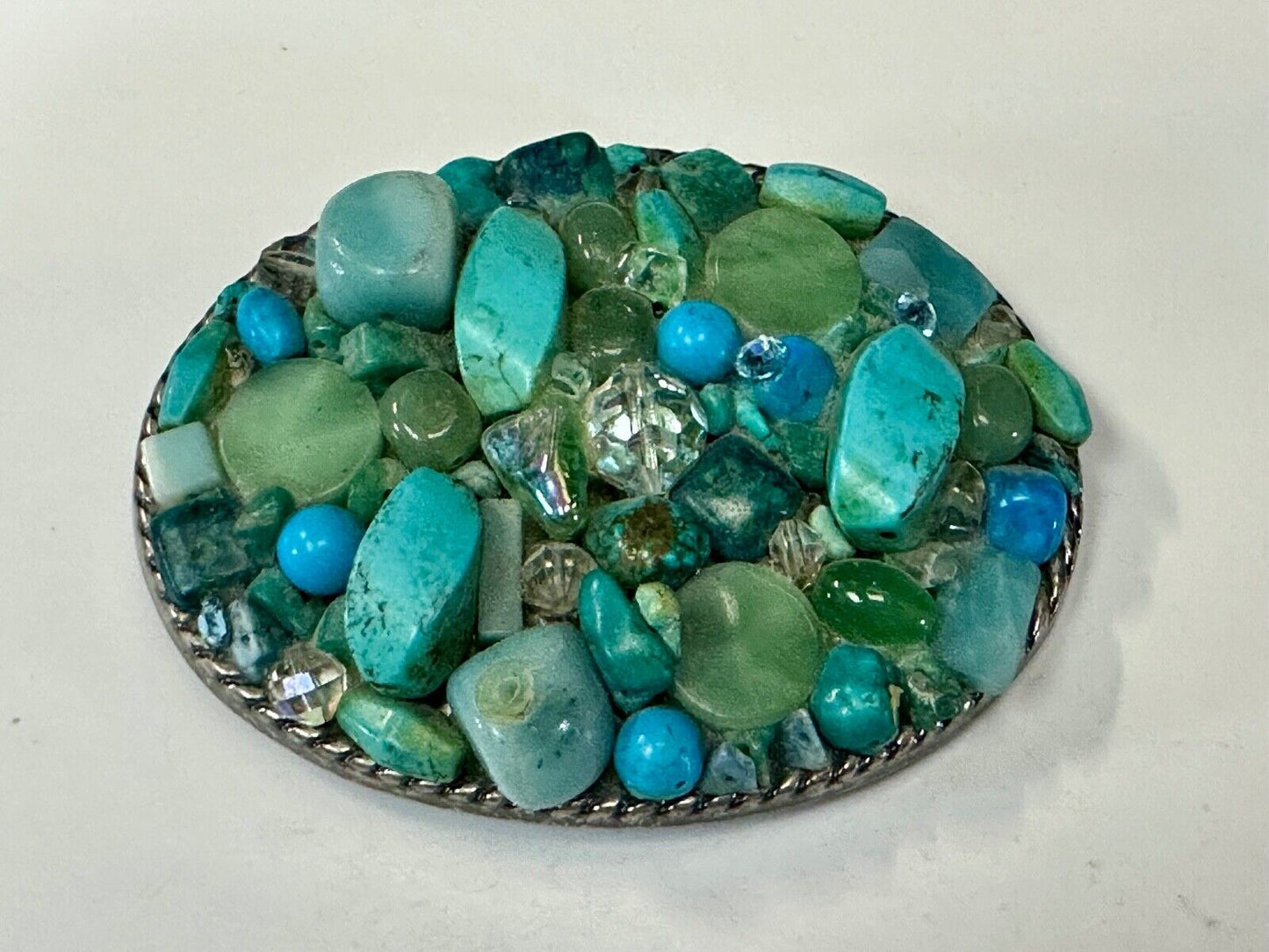 Artisan Mixed Material Turquoise color theme Belt Buckle by Ivan