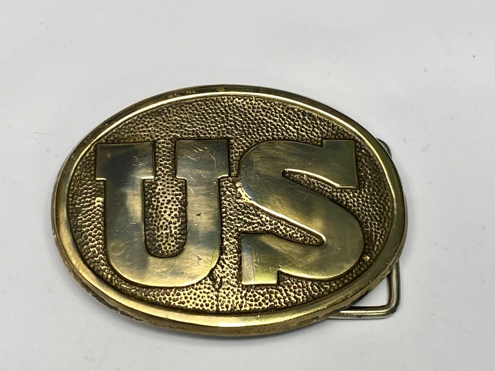 US Civil War reenactment military costume Vintage Hand made Brass belt buckle