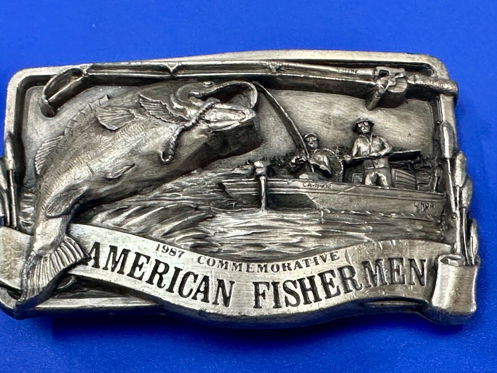 American Fisherman Vintage 1987 Commemorative Arroyo Grande Belt Buckle