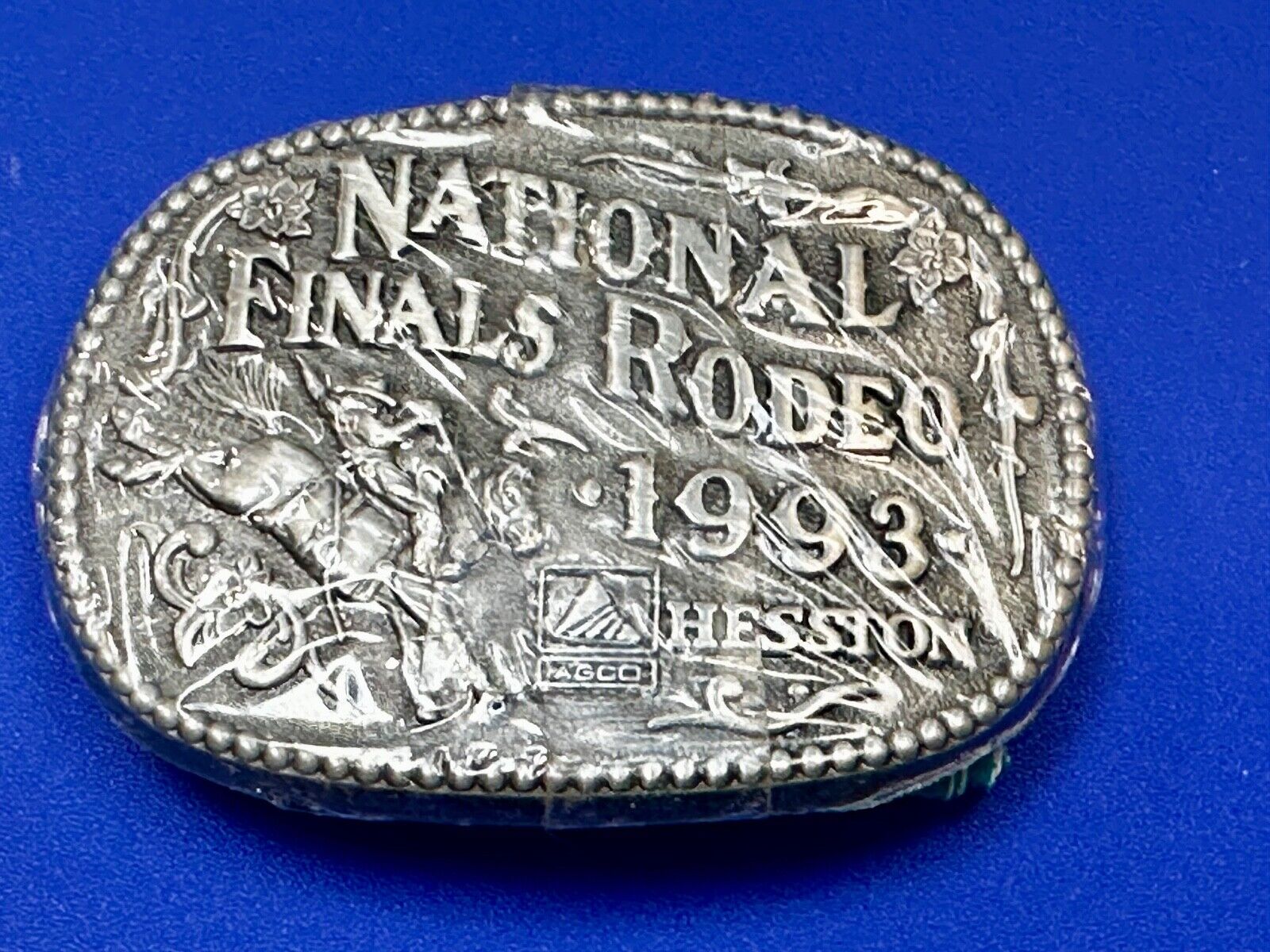 1993 NFR National Finals Rodeo  NOS Youth Size Hesston Commemorative Belt Buckle