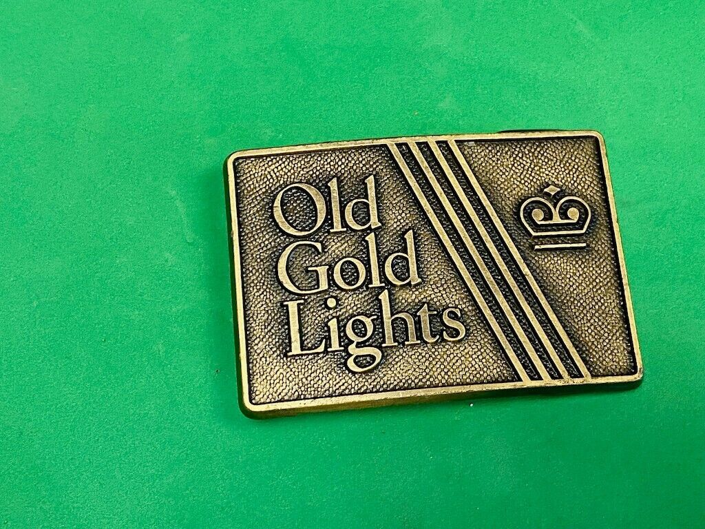 Vintage 1970S ***Old Gold Lights*** Cigarettes Tobacco Advertising Belt Buckle