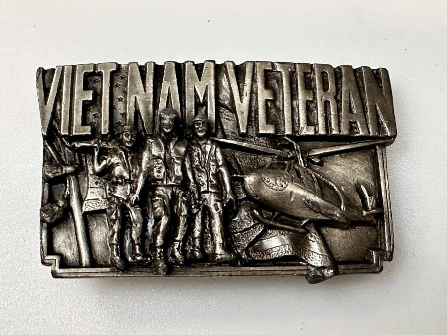 Veteran Vietnam Helicopter Soldiers Military Vtg 1983 Bergamot Belt Buckle