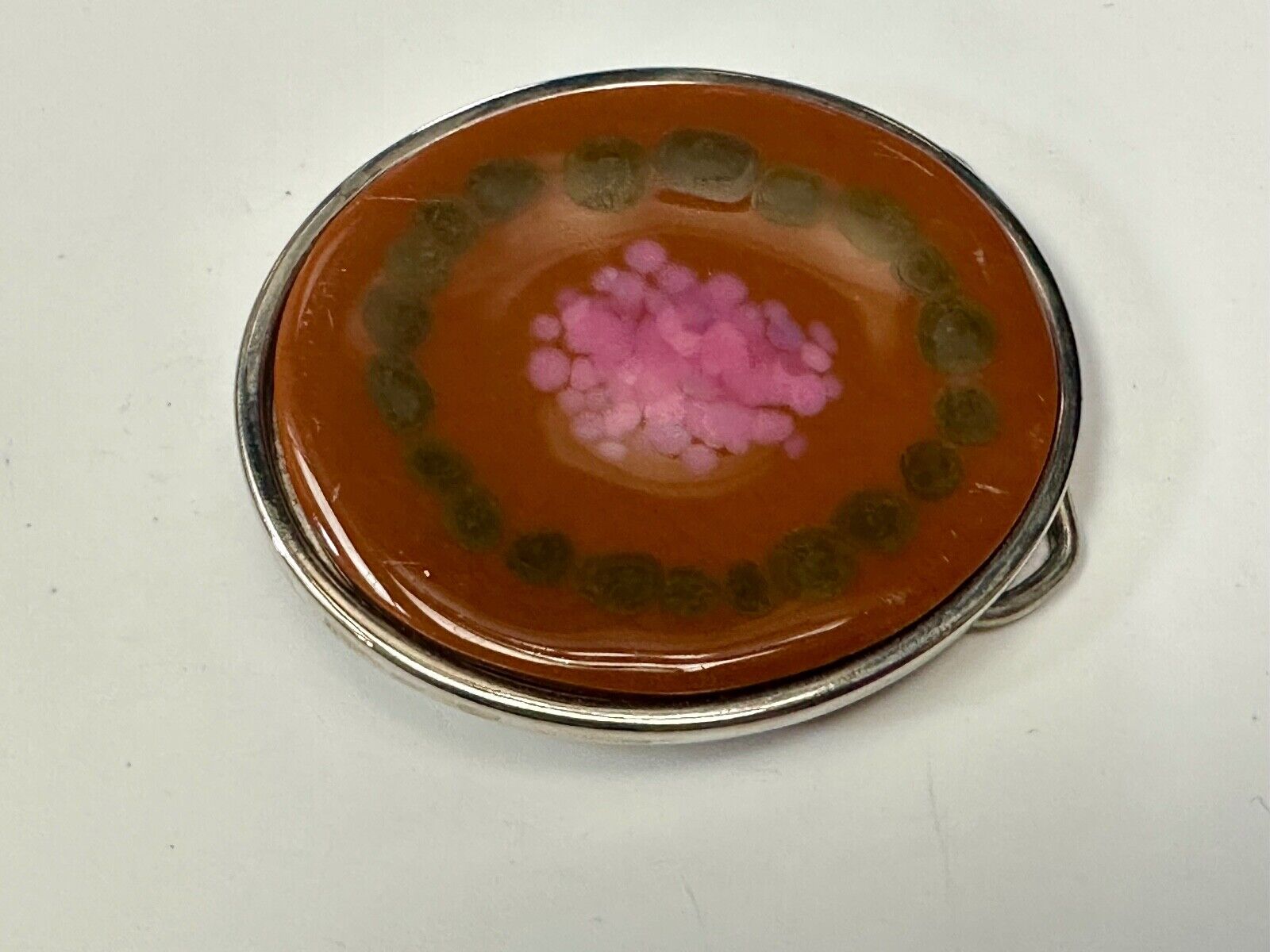 Art Enamel Swirl vintage artisan belt buckle