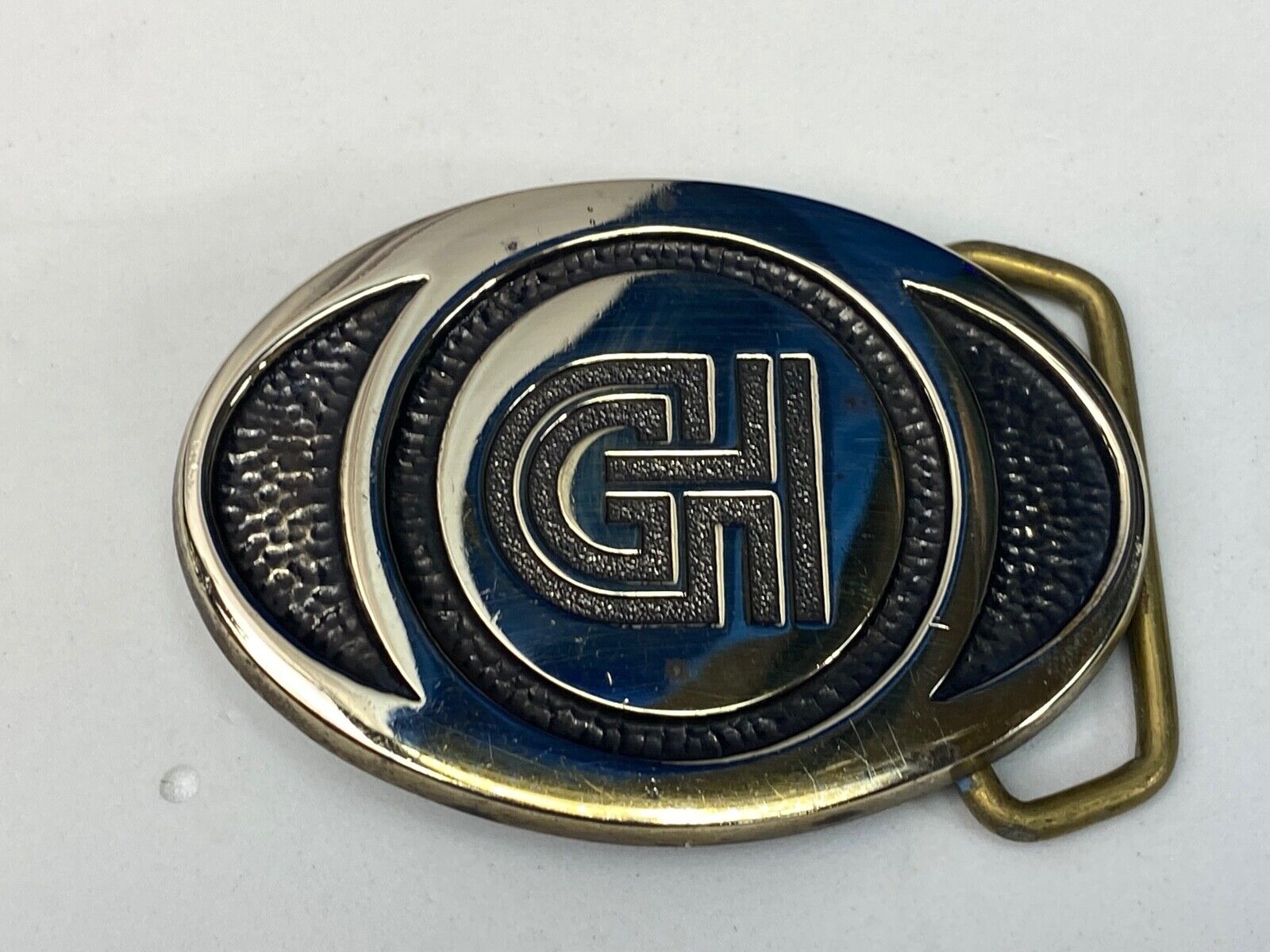 Vintage Ghi Gi Company Promotional Solid Brass Belt Buckle Scotts Advertising