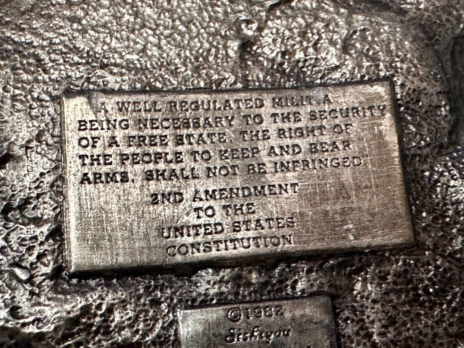 The Right To Bear Arms Is the Right ToBe Free 2nd Amendment VTG 1982 Belt Buckle