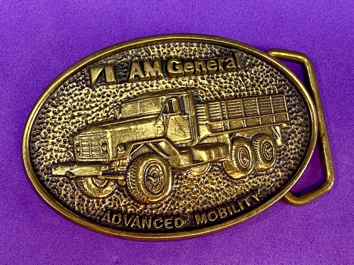 AM General Advanced Mobility belt buckle 2nd in a collector series 5 Ton Trucks 