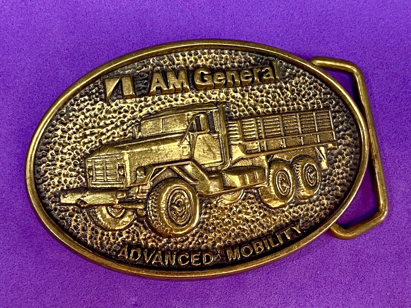 AM General Advanced Mobility belt buckle 2nd in a collector series 5 Ton Trucks 