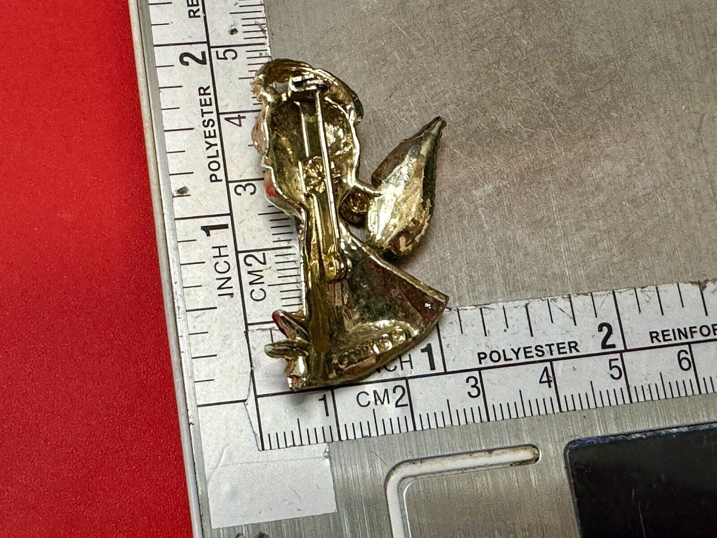 Vintage Little Angel Christmas Child Holiday Gold Tone Brooch Pin GERRY'S