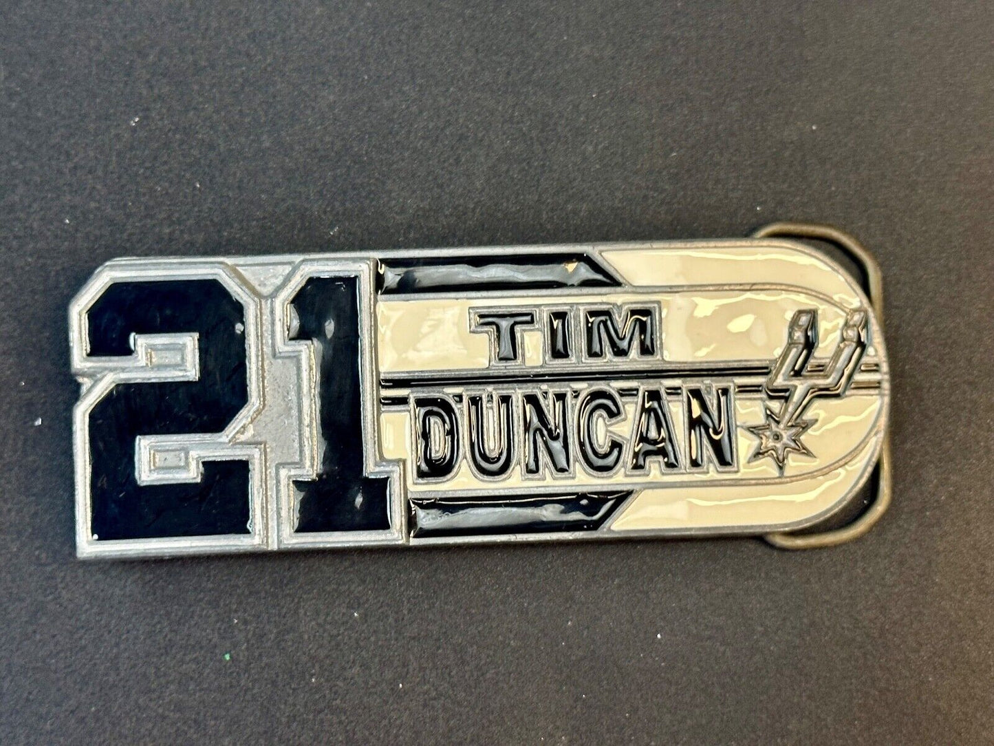 #21 Tim Duncan Texas NBA SAN ANTONIO SPURS Great American Products Belt Buckle