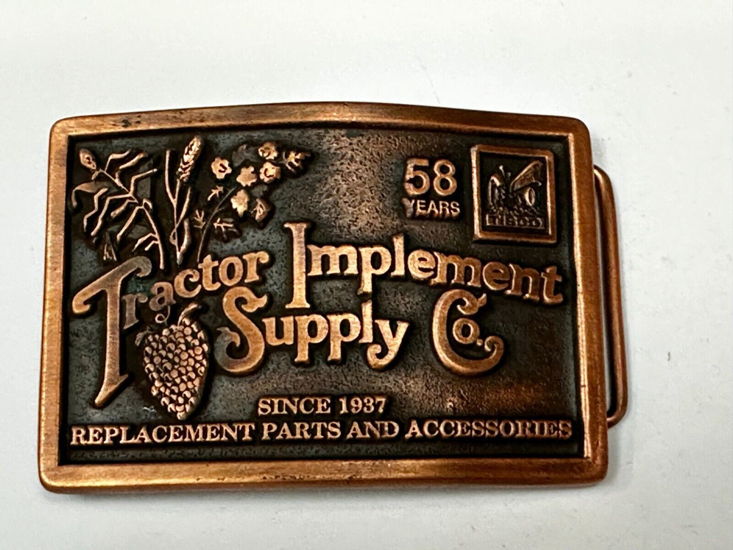 58 Years TISCO Tractor Implement Supply company NOS Belt Buckle by Speccast