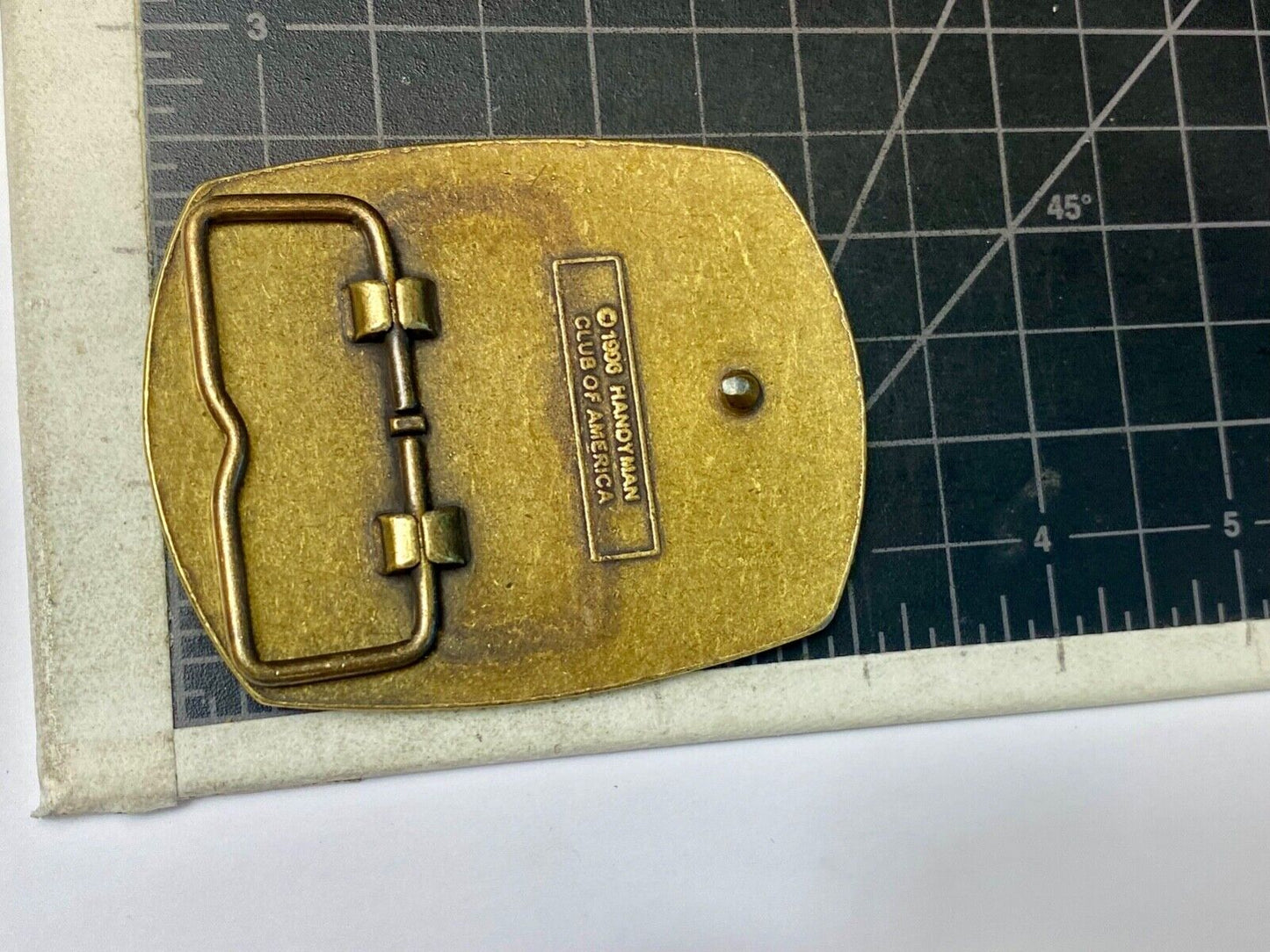 vintage Hammer Ruler Tools  - handyman club of America life member belt buckle
