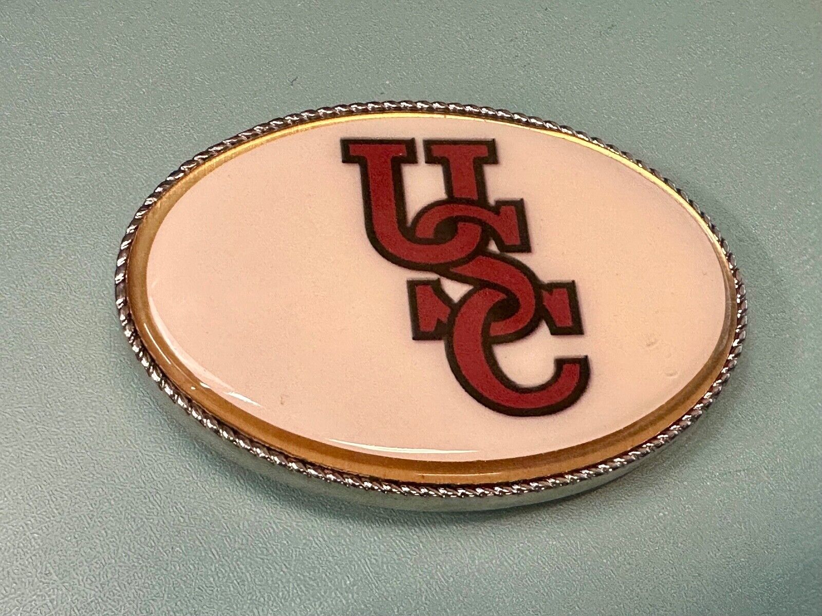 USC University of Southern California LED Flashing belt buckle w/ fresh battery!
