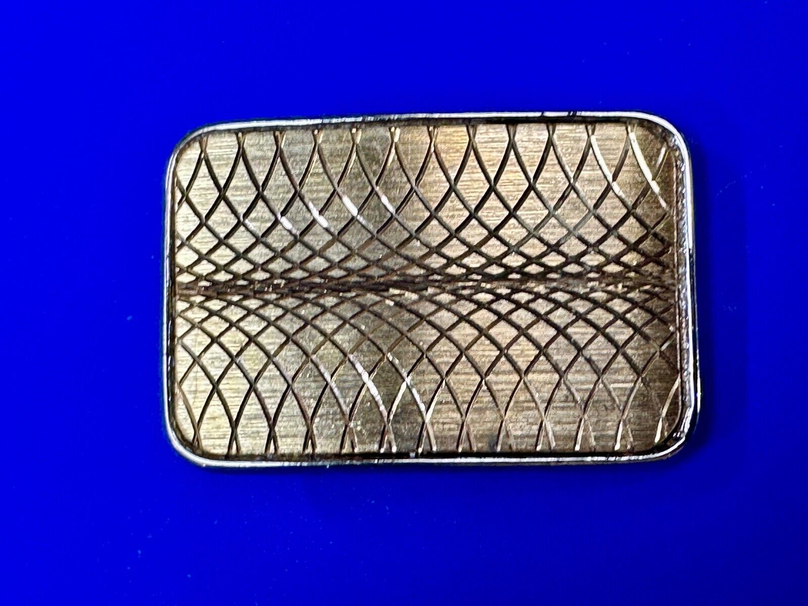 Vintage flower theme etched rectangular western gold tone belt buckle