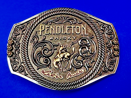 2021 Pendleton Whiskey Let'er Buck Rodeo Cowboy Montana Silversmiths Belt Buckle