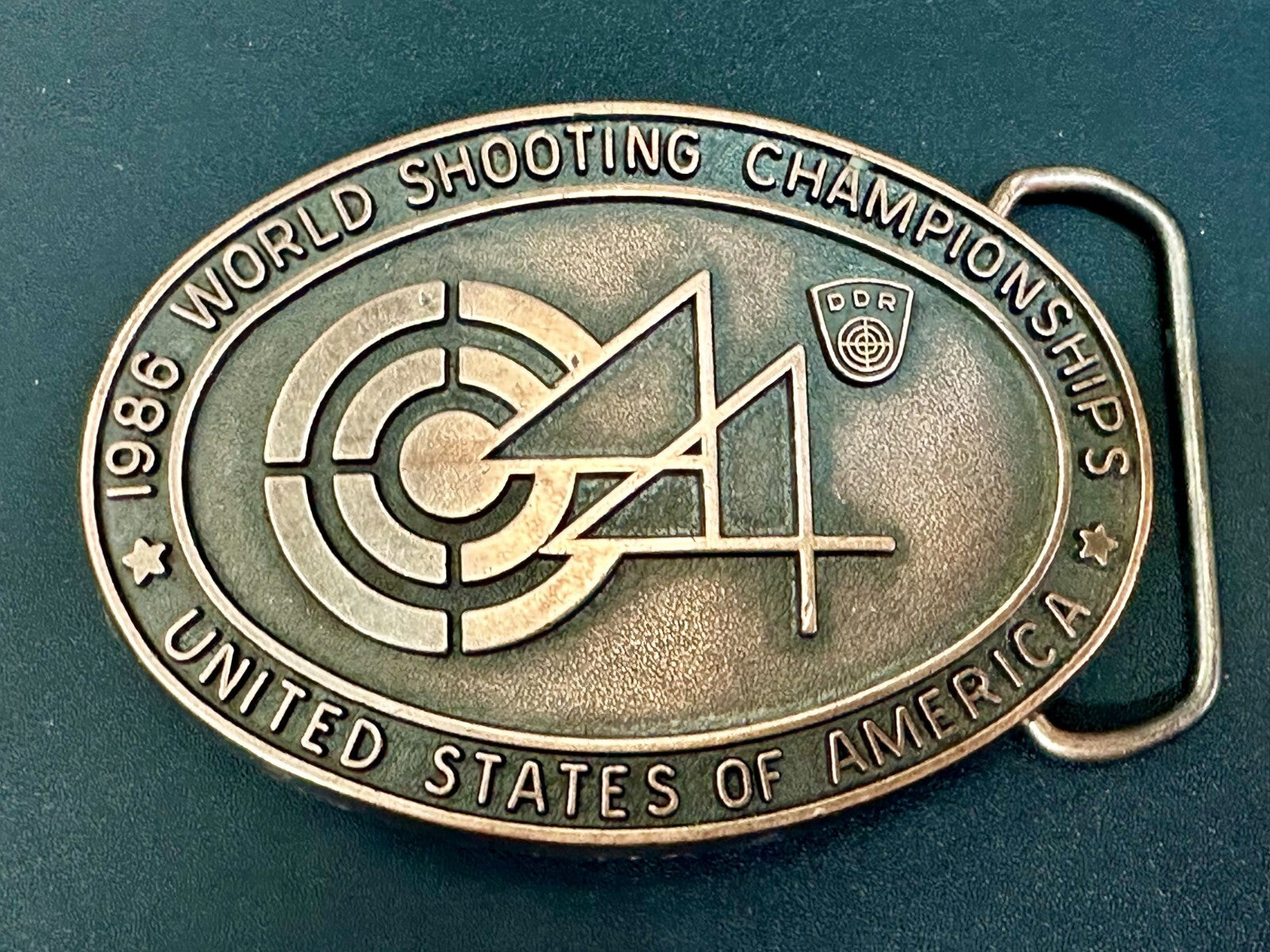 United States of America 1986 World Shooting Championship Souvenir Belt Buckle
