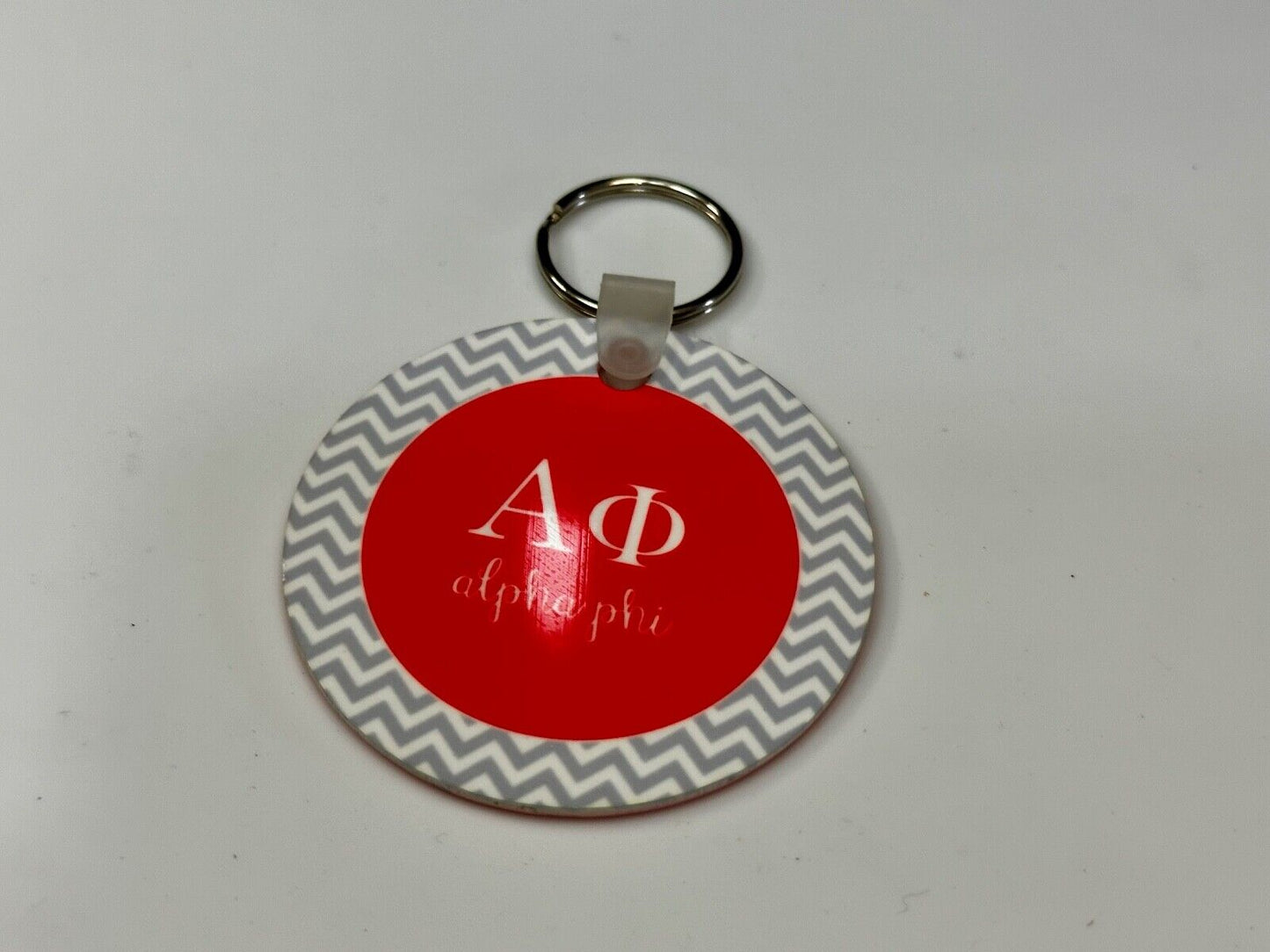 Alpha Phi Sorority Custom Holliday Round Keychain - Key Ring Chain