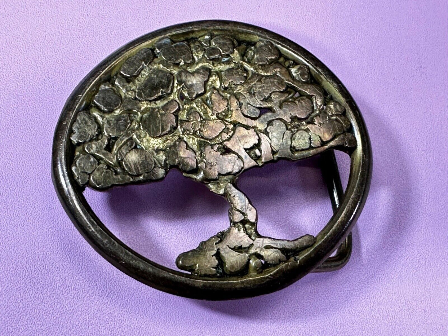Tree of Life Abstract Open Work Hippy Vibe Artisan Cypress Belt Buckle