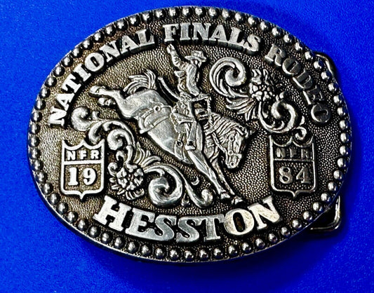 1984 National Finals Rodeo Hesston NFR Youth Size Small Collectors Belt Buckle