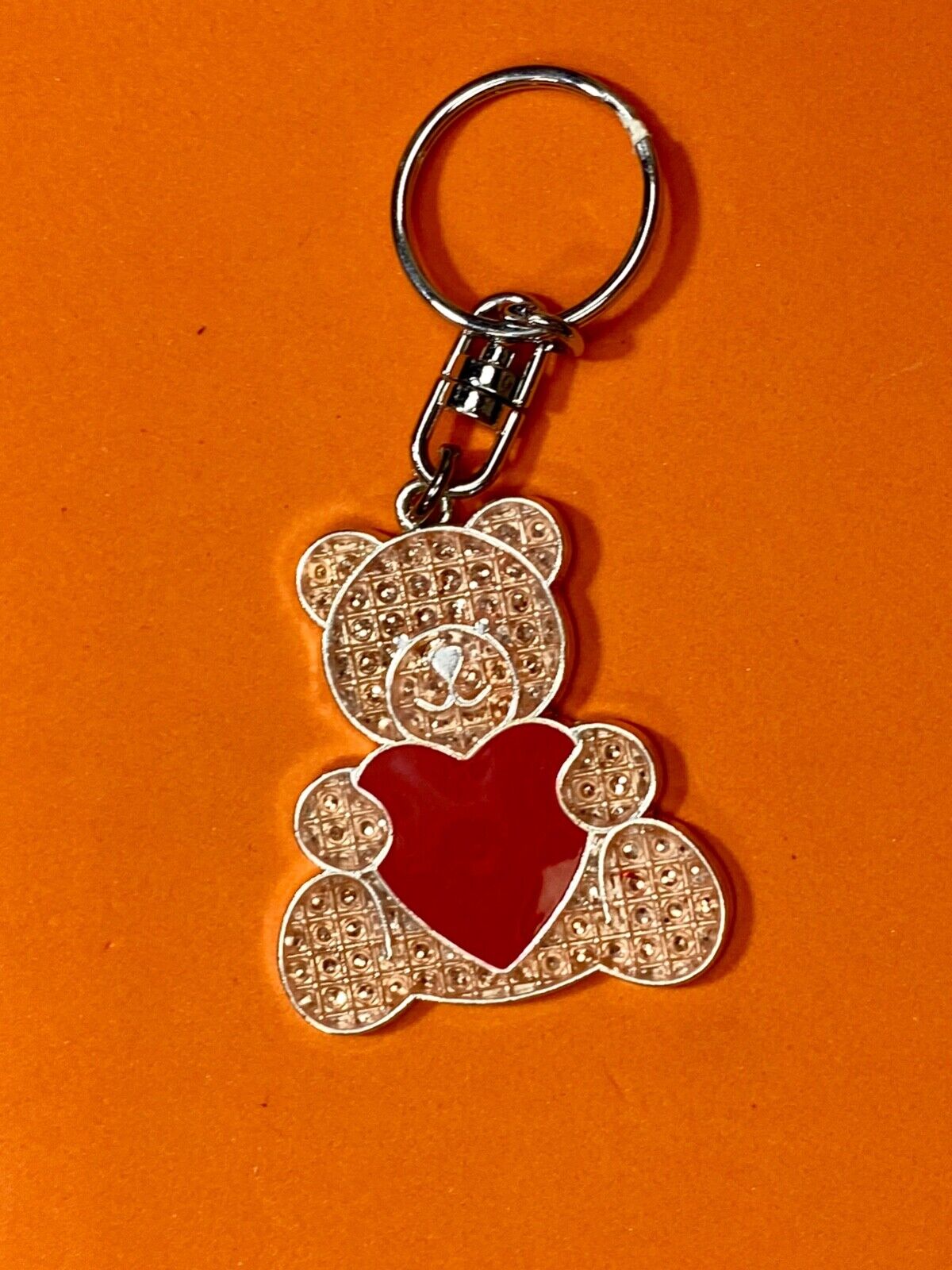 Adorable Teddy Bear holding Red Heart - Love Keychain - Key Ring Chain
