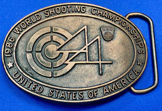 Vintage 1996 44 Wold Shooting Championships United States of America belt buckle