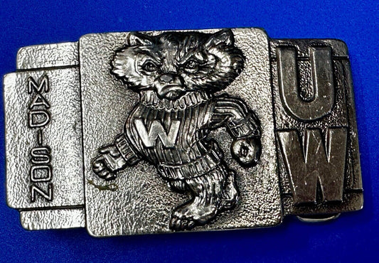 UW Badgers Belt Buckle  Mining Metallurgy Clubs University of Wisconsin Madison